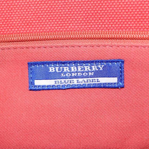 BURBERRY Blue Label Hand Bag Canvas Leather Orange Brown Auth ti2027 - Picture 10 of 16